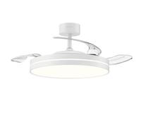 Grunkel Ventilador de techo 42” DC 30W, aspas retráctiles, luz LED 24W, 6 velocidades