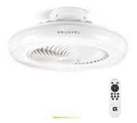 Grunkel Ventilador de techo SKYWIND-20B 50 cm 5 aspas Motor DC 7W 6 velocidades LED 35W Blanco