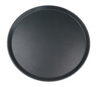 Grunwerg Bandeja Super Plastic Engomada, Redonda, Antideslizante, Diámetro 27 cm, Negra