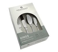 Grunwerg Kings Juego de Cubiertos de 24 Piezas en Caja de Regalo, Acero Inoxidable 18/0