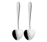Grunwerg Windsor Carded, Cucharas de Postre de 2 Piezas en Forma de Corazón, Acero Inoxidable 18/0