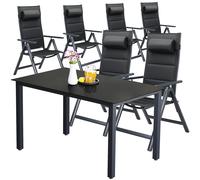 Grupo de asientos de jardín Bern Premium 7 piezas aluminio antracita