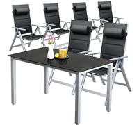 Grupo de asientos de jardín Bern Premium 7 piezas aluminio plateado