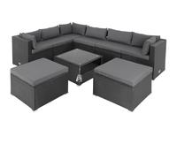 Grupo de asientos Lounge Set XXL Negro/Antracita