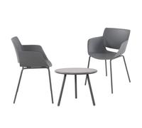 Grupo de asientos minota plástico gris oscuro 60x168x80 cm