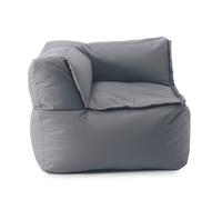 Lumaland Beanbag Lounge Modular | Silla de Esquina Impermeable | Juego de Asientos para Interiores y Exteriores | Muebles de Asiento Lavables para Jardín e Interiores | 81x81x70 cm [Gris]