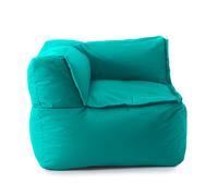 Sillón modular LUMALAND tipo "pouf" en forma de esquina, combinable con otros módulos - 340 litros de capacidad - Color turquesa