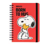 Grupo Erik: Agenda escolar 2022-2023 Snoopy Born To Hug, agenda semanal A5, 14,8 x 21 cm, 12 meses, ideal como diario snoopy, agenda universitaria 2022 2023, agenda escolar media y secundaria