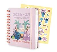 Grupo Erik Agenda escolar 2026 2027 Stitch - Agenda Dia por Pagina rosa para niñas de Primaria e Instituto [Curso 26/27 ] Con Anillas, Tapa dura, Pegatinas e Ilustraciones (14x16 cm)