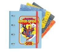 Erik Archivador 4 anillas Spiderman A4 – Separadores, tapa dura y banda elástica para niños y niñas