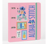 Erik Archivador 4 anillas Stitch A4 - Carpeta con separadores de tapa dura y banda elástica