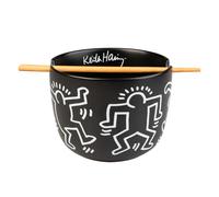 Erik - Bol ramen cerámica Keith Haring 1400 ml - Incluye palillos - Apto microondas y lavavajillas