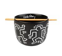 Erik - Bol ramen cerámica Keith Haring 1400 ml - Incluye palillos - Apto microondas y lavavajillas