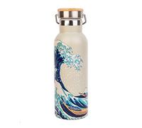 Grupo Erik Botella agua acero inoxidable Hokusai - Botella térmica Frío/Caliente 500ml, reutilizable - Ola de Kanagawa- aislamiento Doble Pared