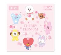 Grupo Erik BT21 Calendario 2027 Pared - Almanaque 2027 30x30cm | Planificador Mensual, 12 Ilustraciones, Póster Incluido, Sobre Protector, En 6 Idiomas, Bt21 Merchandising Oficial