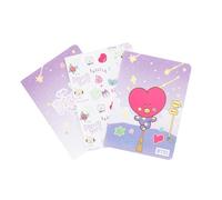 Erik Libretas A6 BT21 Tata – Pack 3, 64 pág, punteado/hojas blancas/líneas, tapas blandas