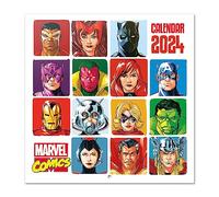Grupo Erik Calendario 2024 Comics Marvel - Calendario pared 2024 - Planificador mensual 30x30 cm | Calendario Marvel 2024