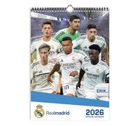 Grupo Erik Calendario 2026 pared grande Real Madrid - Almanaque pared 2026 : Planificador mensual A3 : Con Ilustraciones a todo Color y Fácil de colgar | Real Madrid Niño Regalos