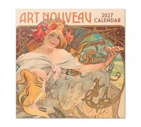 Grupo Erik Calendario 2027 Pared Art Nouveau - Almanaque 2027 30x30cm | Planificador Mensual, 12 Ilustraciones, Póster Incluido, Sobre Protector, En 6 Idiomas