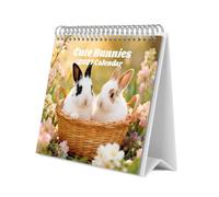 Grupo Erik Calendario Sobremesa 2027 Conejitos - Calendario Mesa | 19,5x16,5cm, Planificador Mensual, 12 Ilustraciones, 2 Formatos, Caja Protectora, En 6 Idiomas