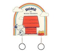 Grupo Erik Colgador llaves pared Snoopy con 2 Llaveros para parejas Extraibles Magnéticos - Cuelga llaves para Entrada del Hogar (Incluye Anclajes) │ Snoopy regalos para Decoración Hogar