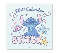 Grupo Erik Disney Stitch Calendario 2027 Pared - Almanaque 2027 30x30cm | Planificador Mensual, 12 Ilustraciones, Póster Incluido, Sobre Protector, En 6 Idiomas