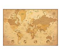 Grupo Erik Editores Póster Mapa Mundo Vintage