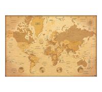 Grupo Erik Editores Poster Mapa Mundo Vintage