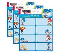 Grupo Erik, Etiquetas adhesivas Sonic, Pe gatinas libro nombres/Pack etiquetas escolares, Producto con licencia oficial, Único (Paquete de 3)