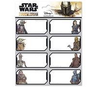 Grupo Erik Etiquetas adhesivas Star Wars, The Mandalorian - Pegatinas libro nombres/Pack etiquetas escolares - Papeleria Star Wars - Vuelta al cole material escolar - Producto con licencia oficial