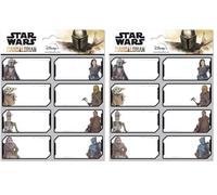Grupo Erik Etiquetas adhesivas Star Wars, The Mandalorian - Pegatinas libro nombres/Pack etiquetas escolares - Papeleria Star Wars - Vuelta al cole material escolar - Producto con licencia oficial