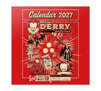 Grupo Erik IT Welcome to Derry Calendario 2027 Pared - Almanaque 16 Meses | 30x30cm, Planificador Mensual, 12 Ilustraciones en Sobre Protector, En 6 Idiomas