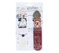 Grupo Erik Juego de 4 marcadores de Harry Potter | Hogwarts, Dobby, Hedwig, plataforma 9 3/4 cartel | Regalos de Harry Potter de menos de 15 libras, regalos de libros para amantes de los libros