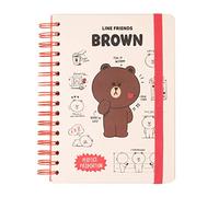 Erik Libreta A5 Line Friends – Cuaderno punteado con anillas, tapa dura, 180 págs
