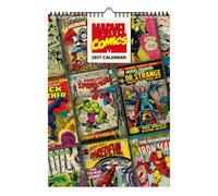 Grupo Erik Marvel Portadas Calendario 2027 Pared Grande A3 - Almanaque 2027 | 29,7x42cm, Planificador Mensual, 12 Ilustraciones en Sobre Protector, En Inglés