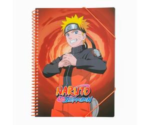 Grupo Erik Naruto Manga Carpeta Fundas Plastico A4 | Carpeta Clasificadora, 30 Fundas, Con Espiral, Plastico A4 Transparente Resistente, Carpetas escolares para Niños y Niñas