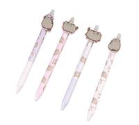Grupo Erik Pack 4 Boligrafos Borrable Gato Pusheen Cat - 4 Boligrafos Bonitos de Gel de Color Azul con Pulsador y Goma | Material Escolar y Papeleria; Regalo Niña 10 años Kawaii