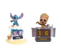 Grupo Erik pack Calendarios Perpetuos: Calendario Stitch Disney 3D, Figura Stitch + Calendario Groot 3D, Figuras Marvel