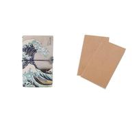 Grupo Erik Pack Cuaderno de viaje Ola de Kanagawa + Recambio: Cuadernos de notas Cuero sintético, Diario libreta + Recambios (2 * 40págs.) | Libretas bonitas, Material de papaleria bonita