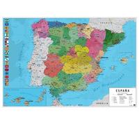 Grupo Erik Poster Mapa España fisico politico en Español - Laminas decorativas 61x91,5cm a todo color | Posters para pared ideal decoración habitación