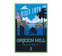 Grupo erik póster sonic the hedgehog, visit lush green hill zone - la