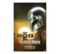 Grupo Erik Poster The Mandalorian y Grogu Din Djarin | Laminas decorativas 61x91,5cm a todo color, Star Wars regalos Merchandising, Posters para pared ideal decoración habitación