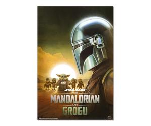 Grupo Erik Poster The Mandalorian y Grogu Din Djarin | Laminas decorativas 61x91,5cm a todo color, Star Wars regalos Merchandising, Posters para pared ideal decoración habitación