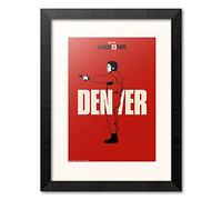Grupo Erik Print enmarcado 30x40cm Denver - Lamina decorativa La Casa de Papel - Póster La casa de Papel/Print La Casa de Papel Denver - Decoración La casa de Papel - Producto con licencia oficial