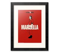 Grupo Erik Print enmarcado 30x40cm Marsella-Lamina decorativa La Casa de Papel-Póster La casa de Papel/Print La Casa de Papel Marsella-Decoración La casa de Papel-Producto con licencia oficial