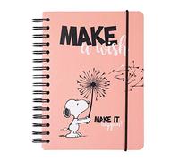 Erik Libreta A5 Snoopy – Cuaderno punteado, anillas, tapa dura, 180 páginas