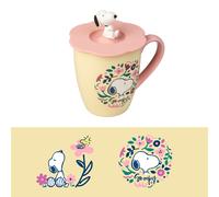 Grupo Erik Taza snoopy - Tazas de café 350 ml con Tapa: Tazas desayuno originales para regalar, Apta para Microondas y Lavavajillas: Regalos Snoopy | Cerámica