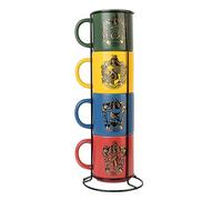 Erik Juego de 4 tazas Harry Potter – Porcelana 300 ml con soporte metálico