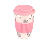 Erik Taza térmica Pusheen – cerámica con tapa y agarre de silicona antideslizante, 400 ml