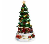 Gruppo Maruccia - Árbol de Navidad musical con luces y música | Tren que gira en la base, luces, melodía navideña y texto Feliz Navidad, 29,5 cm de alto